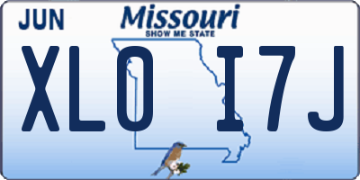 MO license plate XL0I7J