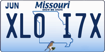 MO license plate XL0I7X