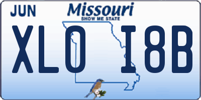 MO license plate XL0I8B