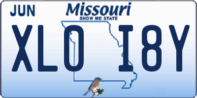 MO license plate XL0I8Y