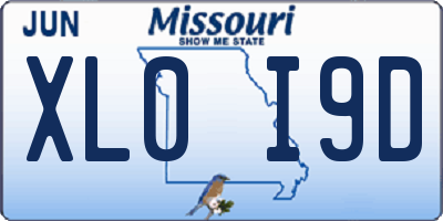 MO license plate XL0I9D