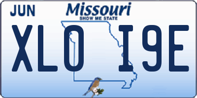 MO license plate XL0I9E