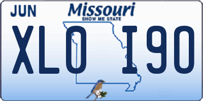 MO license plate XL0I9O