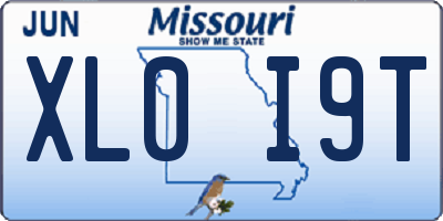 MO license plate XL0I9T