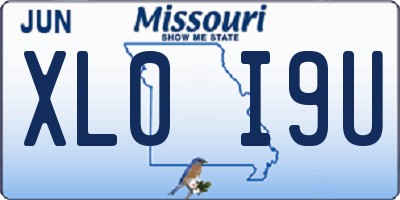 MO license plate XL0I9U