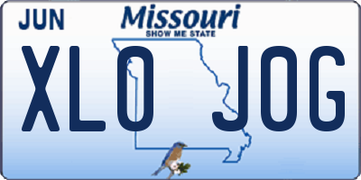 MO license plate XL0J0G