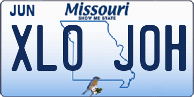 MO license plate XL0J0H