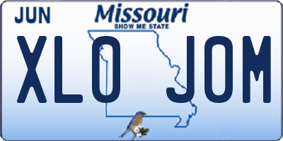 MO license plate XL0J0M