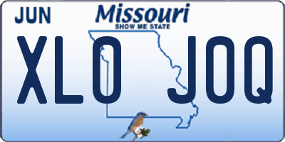 MO license plate XL0J0Q