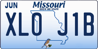 MO license plate XL0J1B
