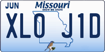MO license plate XL0J1D