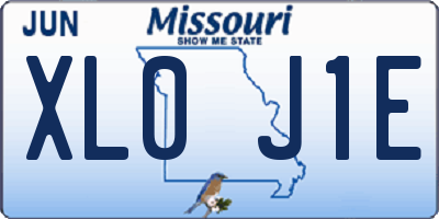 MO license plate XL0J1E