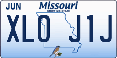 MO license plate XL0J1J