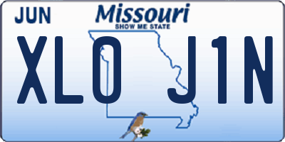 MO license plate XL0J1N
