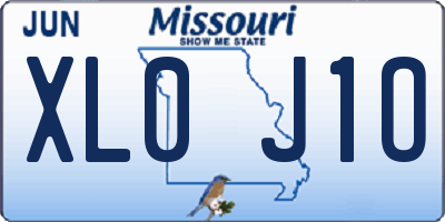 MO license plate XL0J1O