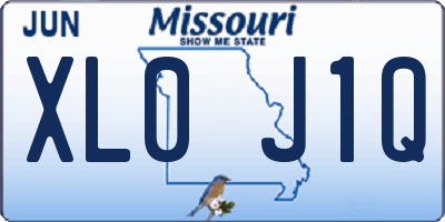 MO license plate XL0J1Q