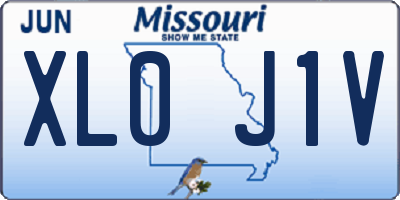 MO license plate XL0J1V