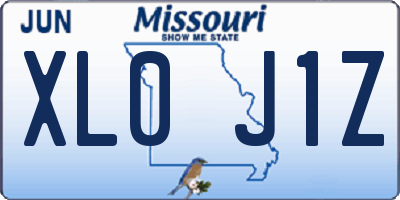 MO license plate XL0J1Z