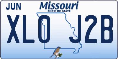 MO license plate XL0J2B