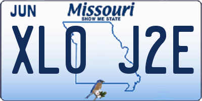 MO license plate XL0J2E