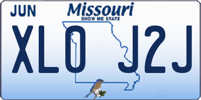 MO license plate XL0J2J