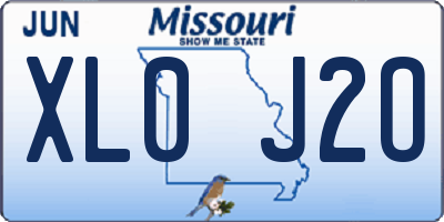 MO license plate XL0J2O