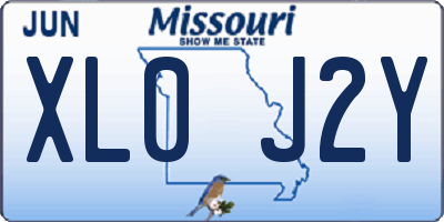 MO license plate XL0J2Y