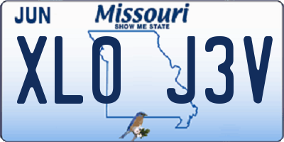 MO license plate XL0J3V