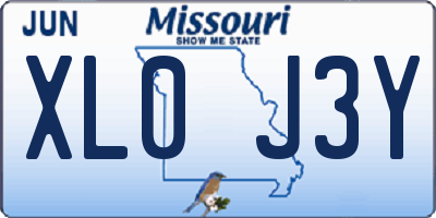 MO license plate XL0J3Y