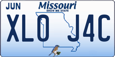 MO license plate XL0J4C