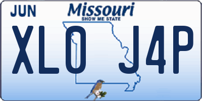 MO license plate XL0J4P