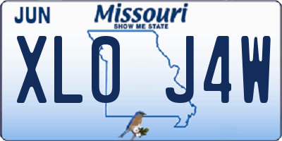 MO license plate XL0J4W