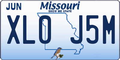 MO license plate XL0J5M