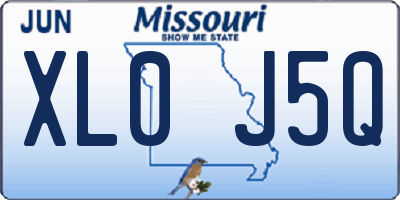 MO license plate XL0J5Q