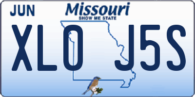MO license plate XL0J5S
