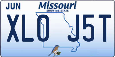 MO license plate XL0J5T