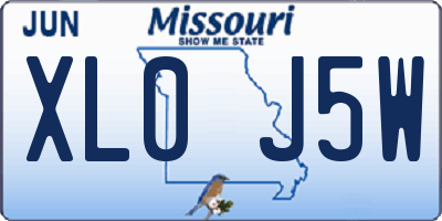 MO license plate XL0J5W