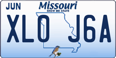 MO license plate XL0J6A