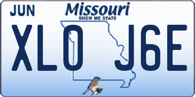 MO license plate XL0J6E