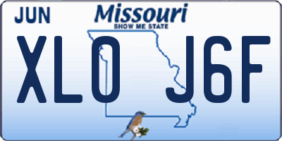 MO license plate XL0J6F