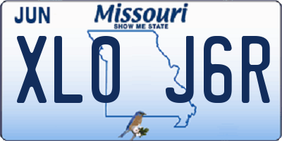 MO license plate XL0J6R