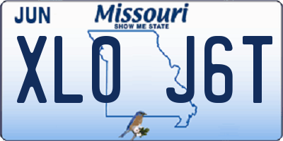MO license plate XL0J6T