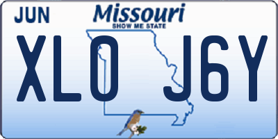 MO license plate XL0J6Y