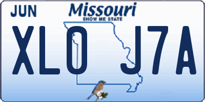 MO license plate XL0J7A