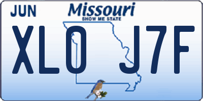 MO license plate XL0J7F