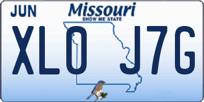 MO license plate XL0J7G