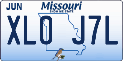 MO license plate XL0J7L
