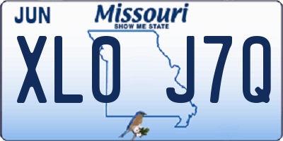 MO license plate XL0J7Q