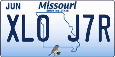 MO license plate XL0J7R