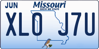 MO license plate XL0J7U